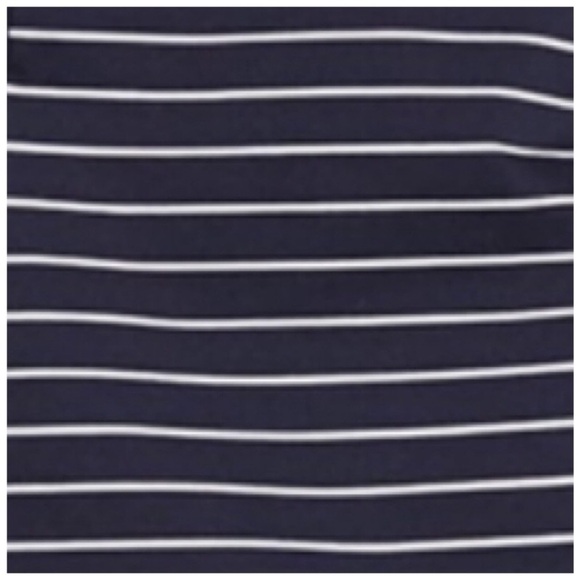 NWT Eliza J 3/4 Sleeve Striped Navy and White Cut-Out Shift Dress - Picture 5 of 16